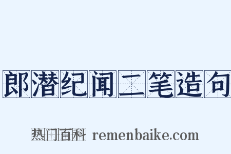 郎潜纪闻二笔造句是什么意思的图片